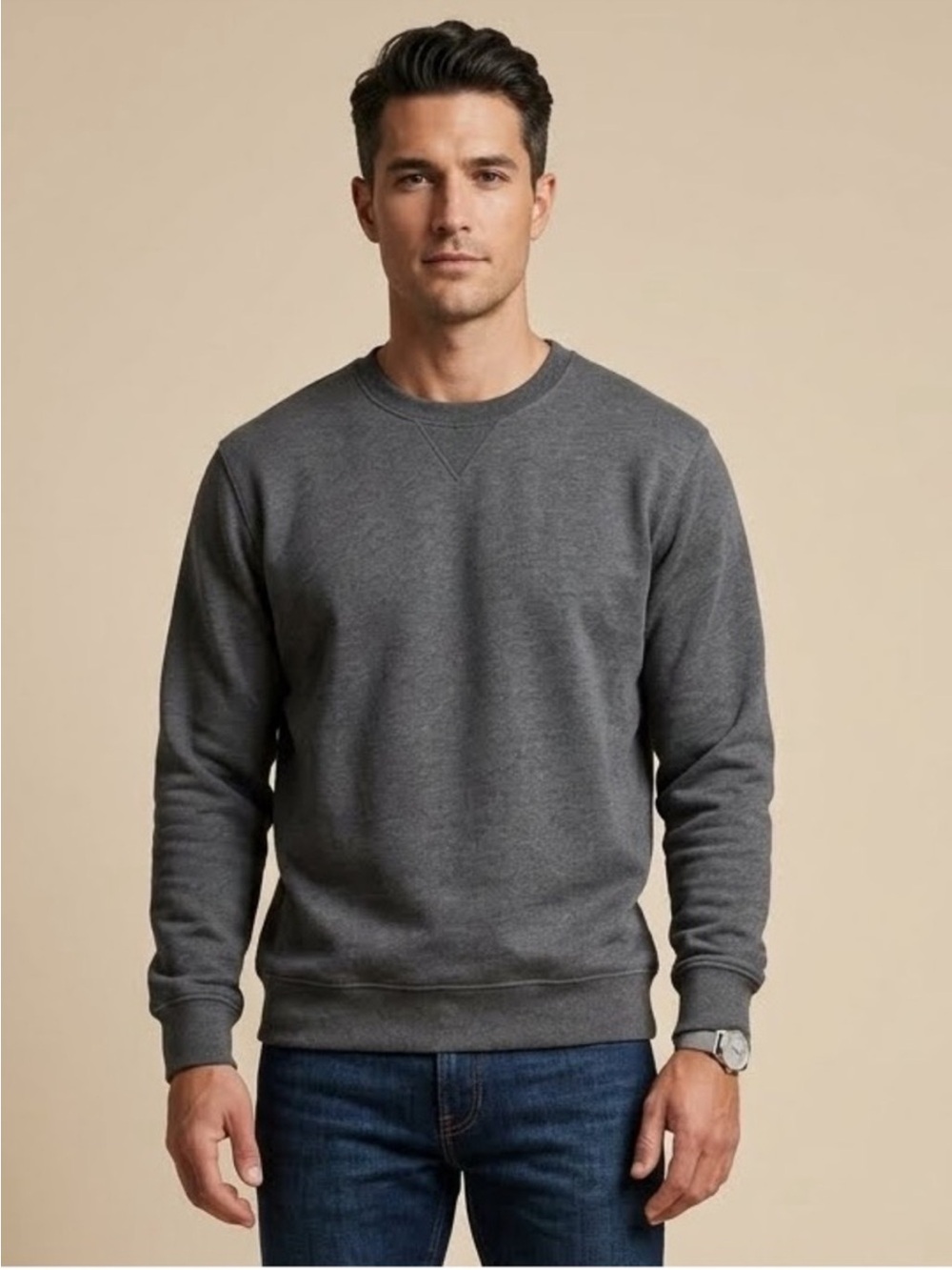 Everlane The Track Crewneck Sweatshirt Dark Heather Grey Size Small NWT